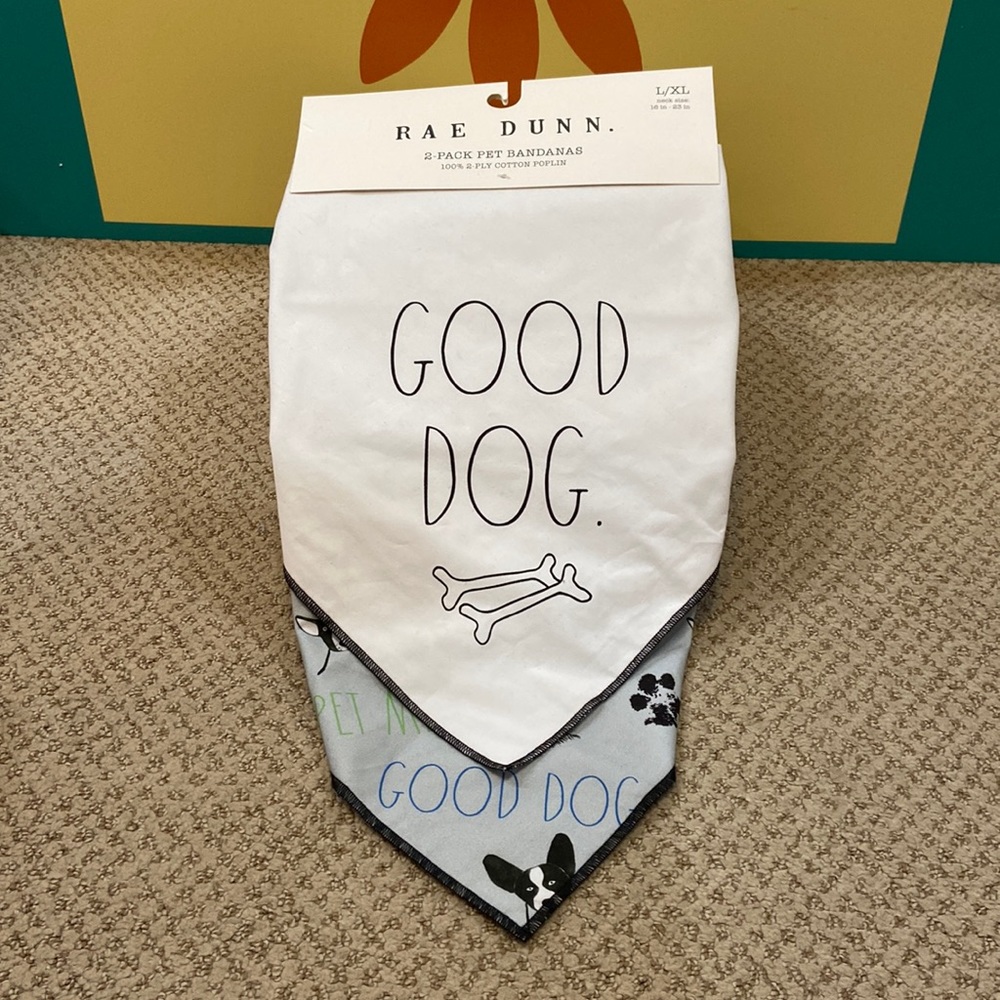 Rae Dunn GOOD DOG Pet Bandanas Size Large/XL